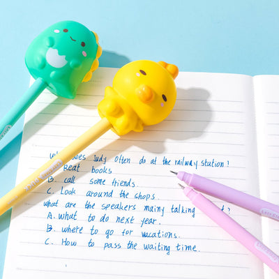 Lazy stars squishy doll gel pen - dinosaurus + eend - 2 pcs
