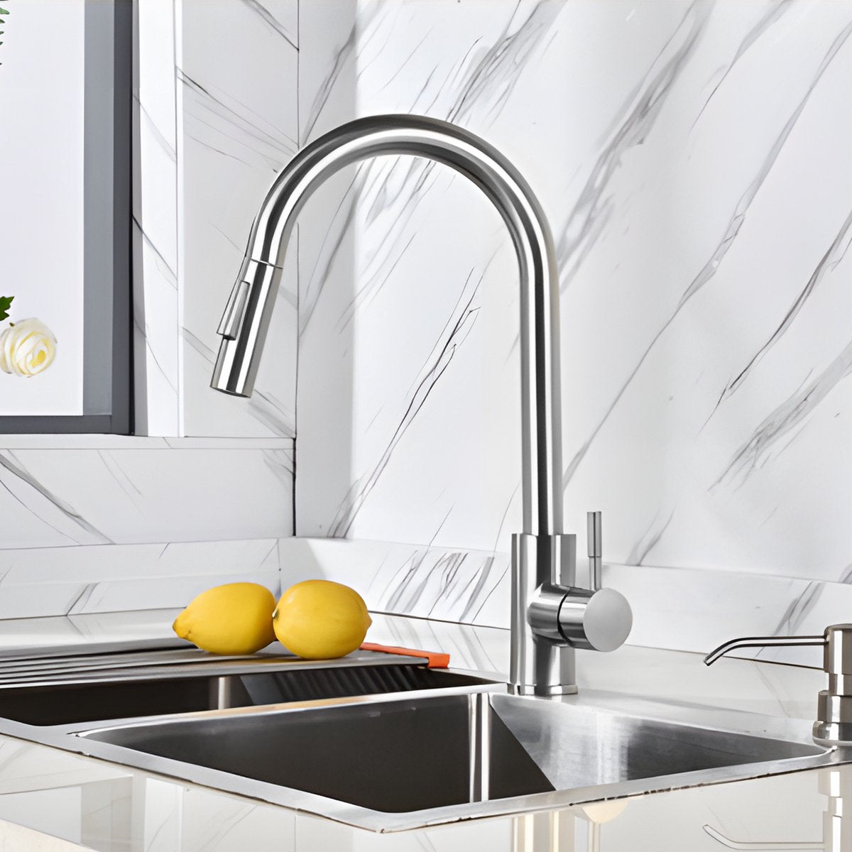 Grohe bauflow wastafelkraan l - hoge mengkraan met trekwaste - eco - chroom