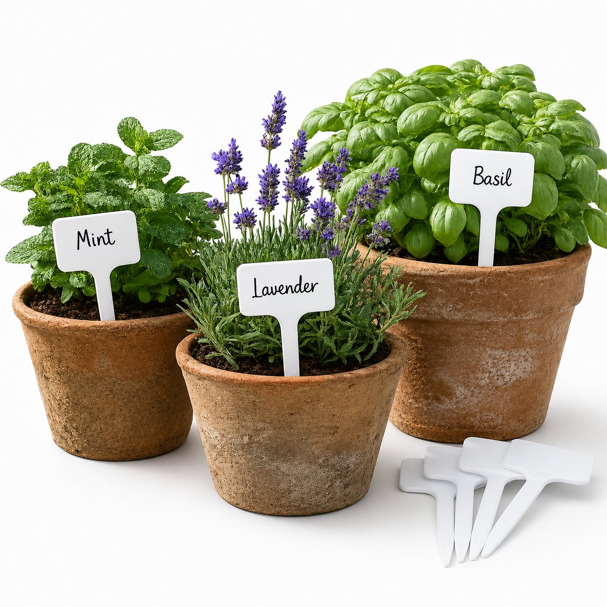 Kinzo plantenlabels – plant markers voor tuin en moestuin – 16 stuks – 15 cm – wit