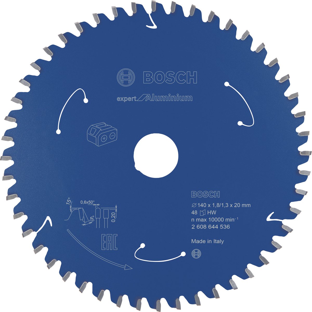 Bosch accessories 2608644536 cirkelzaagblad 140 x 20 mm aantal tanden: 48 1 stuk(s)