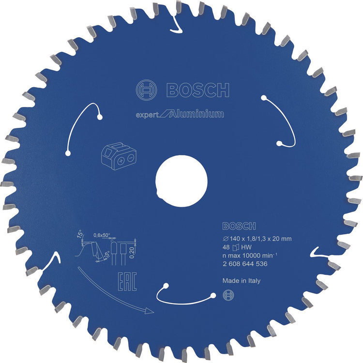 Bosch accessories 2608644536 cirkelzaagblad 140 x 20 mm aantal tanden: 48 1 stuk(s)