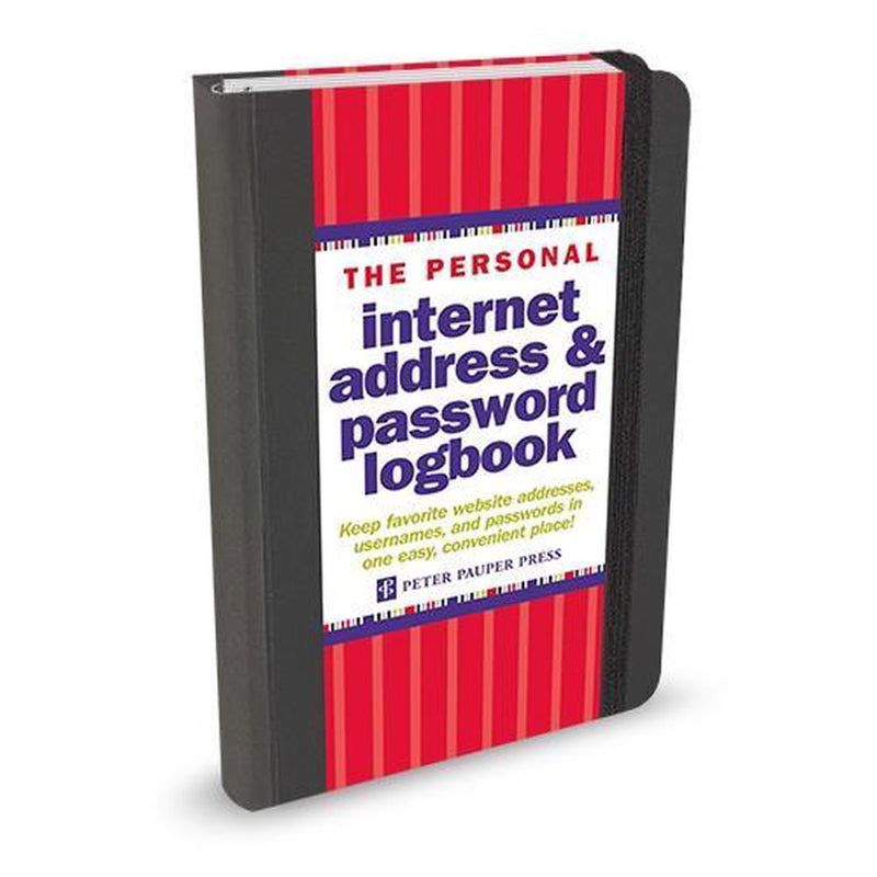 Comellopeter pauper peter pauper internet password logbook - black - met elastieksluiting - 11x15 cm