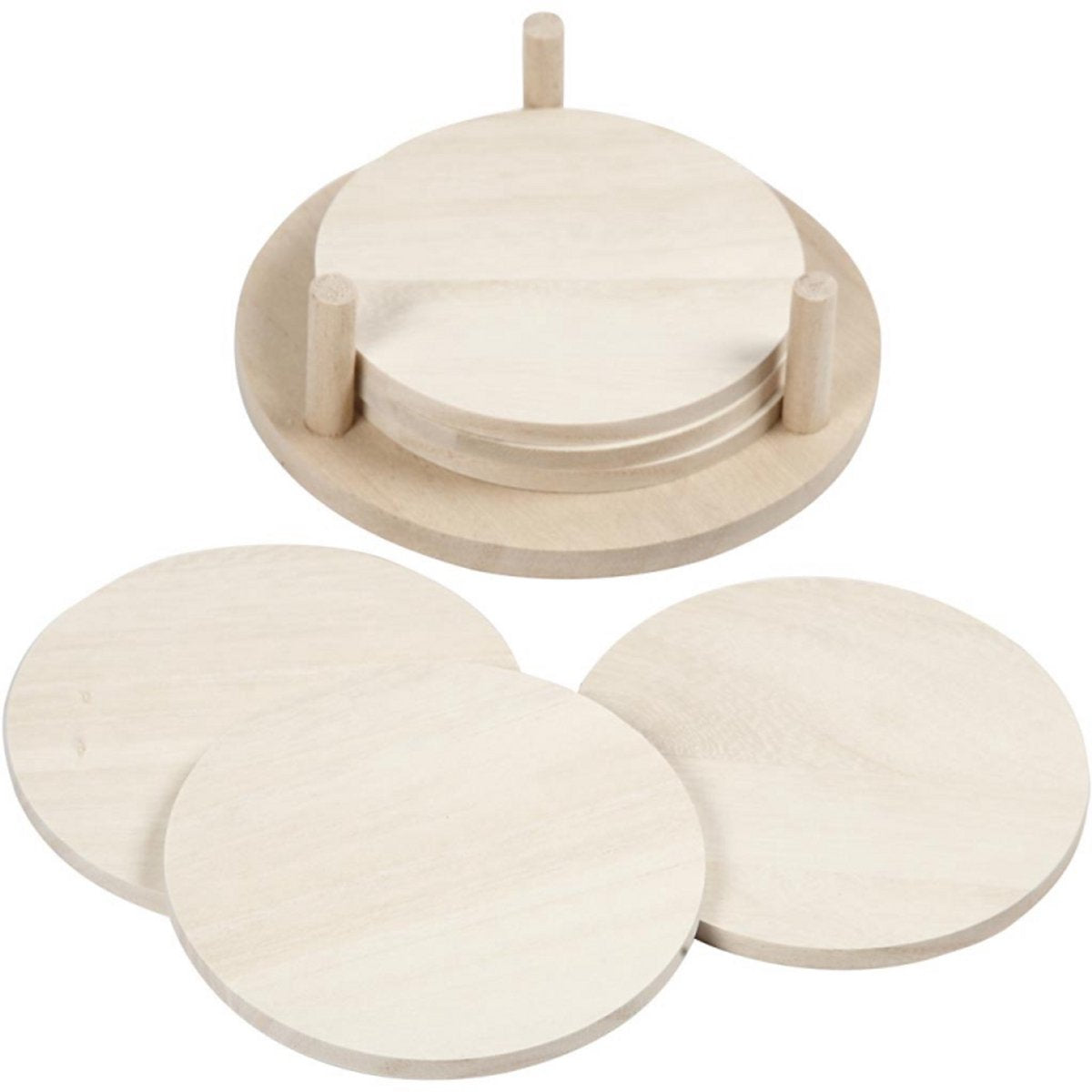 Creativ company cc houten ronde onderzetters 9,5 cm 6 stuks