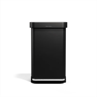Simplehuman rechthoekige pedaalemmer - 45l - met zakkenhouder - mat zwart rvs
