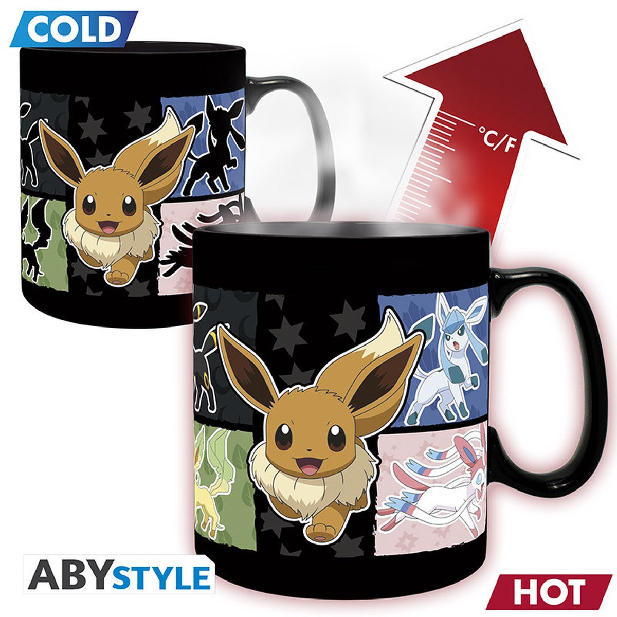 Aby style pokemon large eevee heat change mug