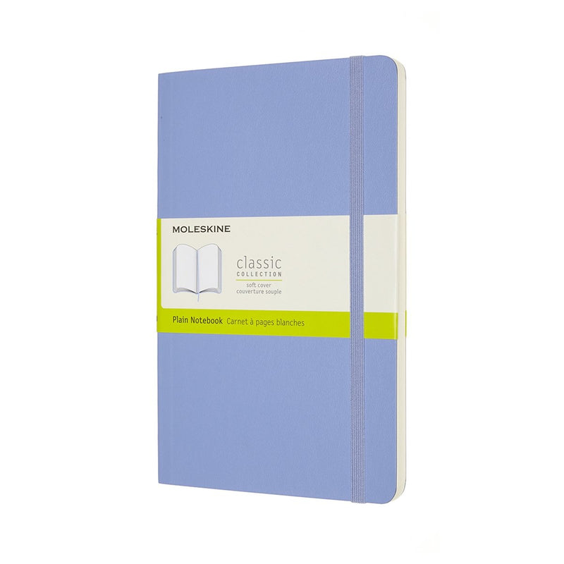 Moleskine classic notitieboek - large - softcover - blanco - hortensia blauw