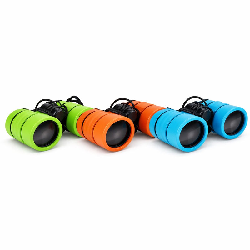 Eddy toys binocular 3as verrekijker voor kinderen - insectenkijker van rubber - compact en licht in gewicht - formaat 11,4 x 11 x 4,1 cm - gewicht 140 gram - kleur oranje, blauw of groen