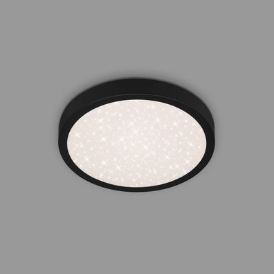 Briloner runa - sterrenhemel plafonniére - plafondlamp met metaal - 4000 k - 18w - zwart - ø28cm