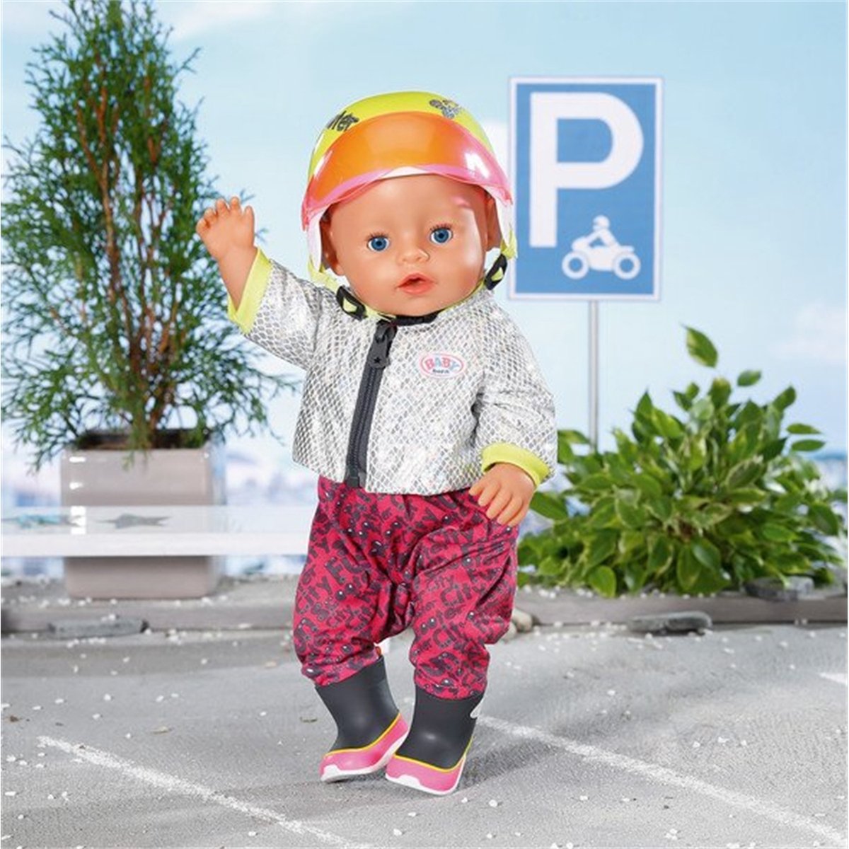 Baby born city scooter helm - poppenkleding