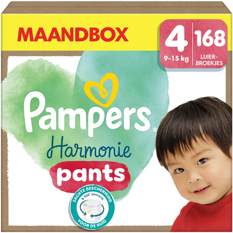 Pampers harmonie pants maat 4, 168 luierbroekjes, 9kg-15kg