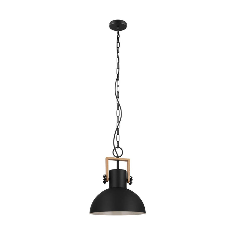 Eglo lubenham hanglamp - ø30 cm - e27 - zwart hout
