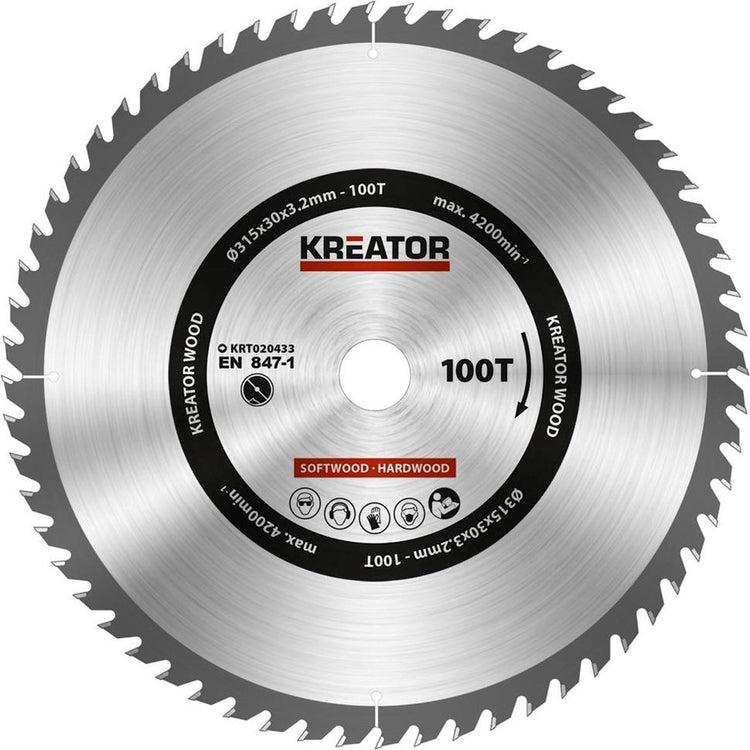 Kreator krt020433 zaagblad hout - 315mm100t