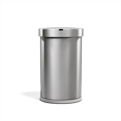 Simplehuman halfronde afvalbak van 45 liter met sensor - bewegingsgestuurde - zilver - geborsteld rvs