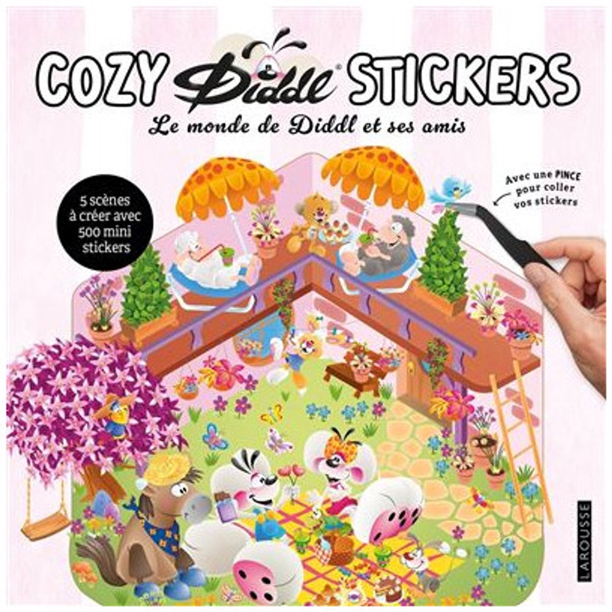 Larousse – cozy stickers diddl – stickerboek – 5 scènes – 15 vellen