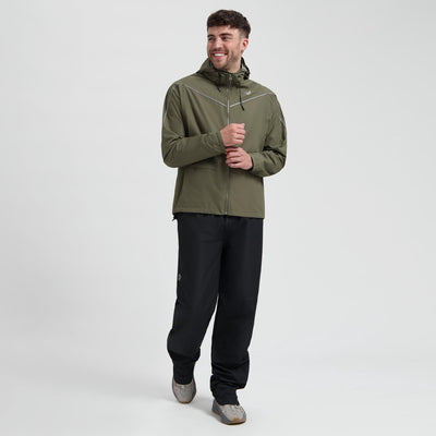 Rogelli commuter essential dames en heren regenpak - zwart groen