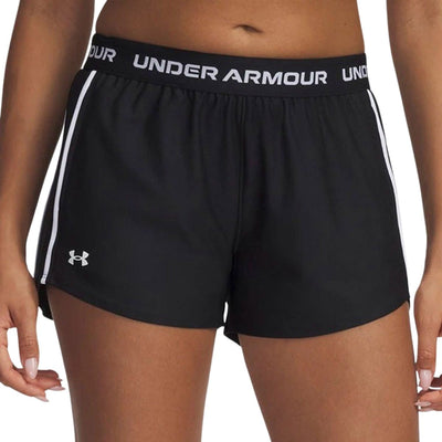 Under armour tech play up shorts-blk dames sportbroek - zwart - wit s