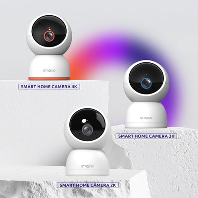 Strong - shc08ir0-w - beveiligingscamera draadloos - wifi - 4k (8mp 3840x2160) - personen-, baby-, huisdierdetectie - 360° panoramisch zicht - nachtzicht - ingebouwde microluidsprekers - gemakkelijk te gebruiken met de vision by toepassing