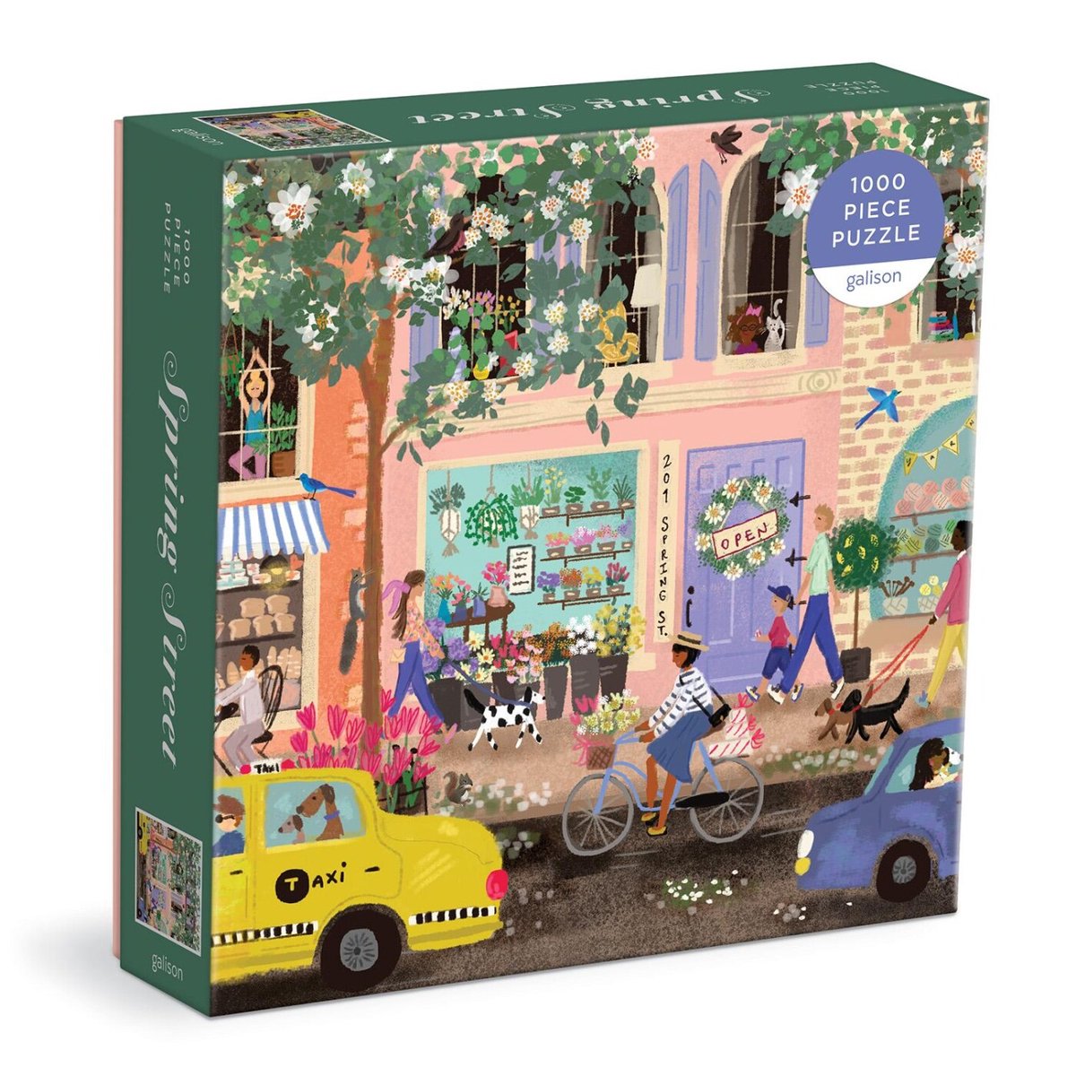 Spring street 1000 piece puzzle in a square box