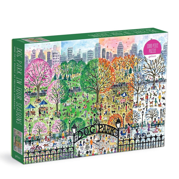 Michael storrings dog park in four seasons 1000 piece puzzle