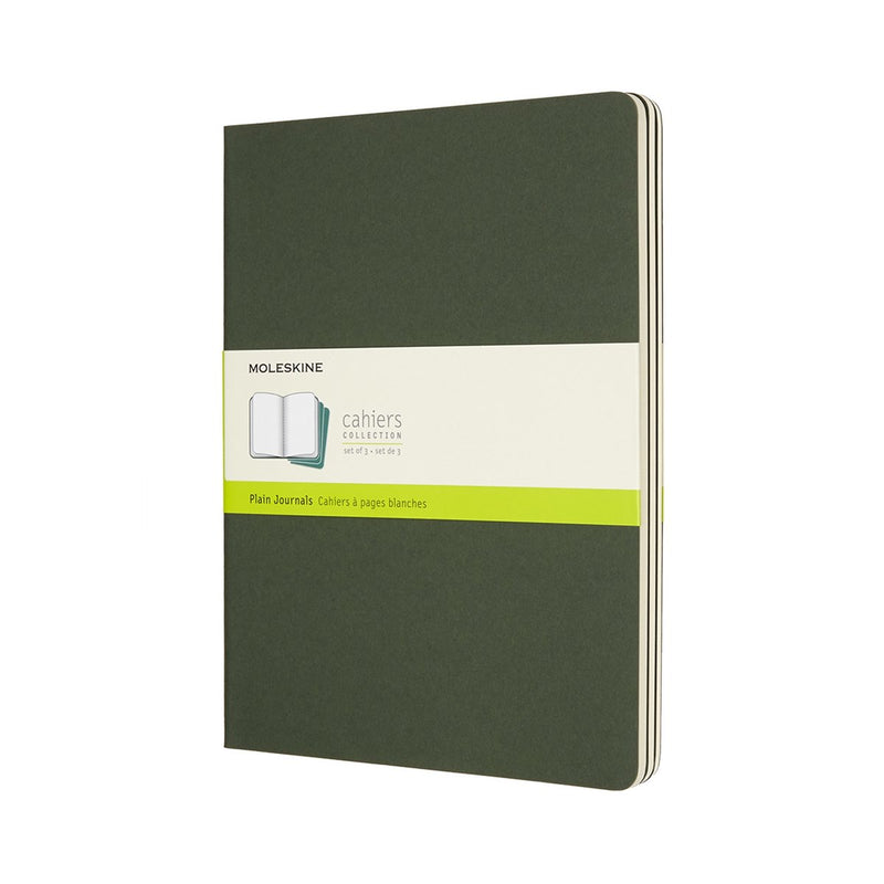 Moleskine cahier journals - extra large - blanco - groen - set van 3
