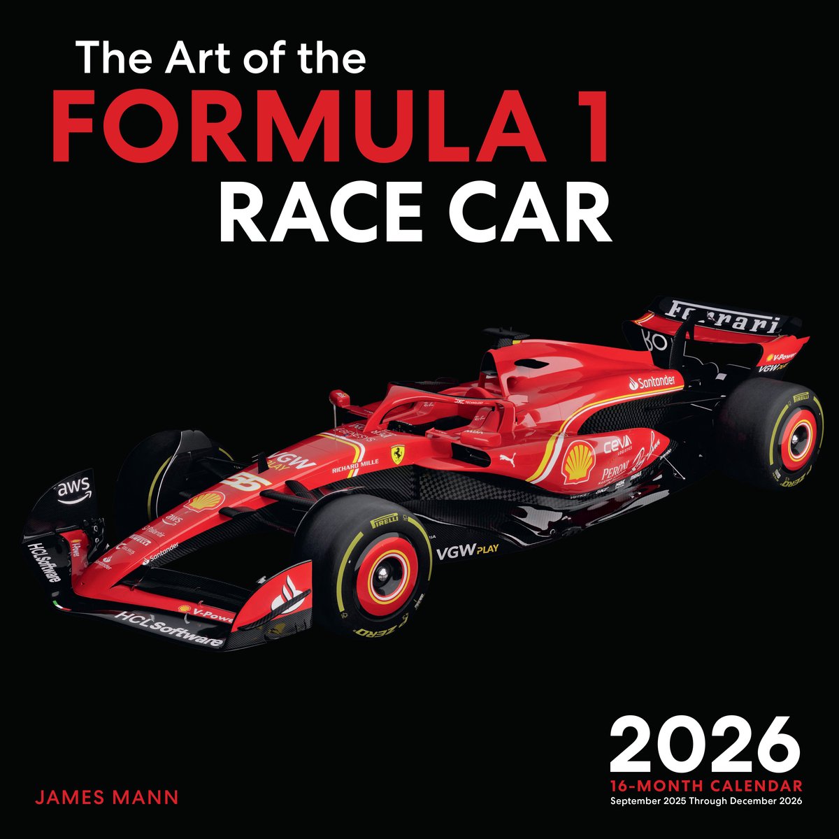 Formula 1 the art of the race car 2026 16-month calendar