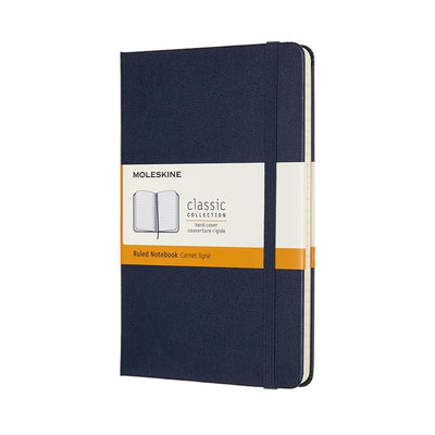 Moleskine classic notitieboek - medium - hardcover - gelinieerd - saffier blauw