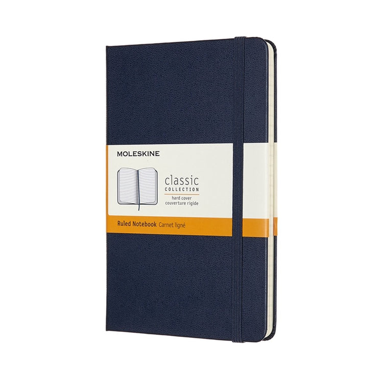 Moleskine classic notitieboek - medium - hardcover - gelinieerd - saffier blauw
