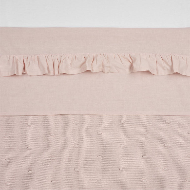 Meyco baby ruffle wieglaken - soft pink - 75x100cm - 0.3 tog