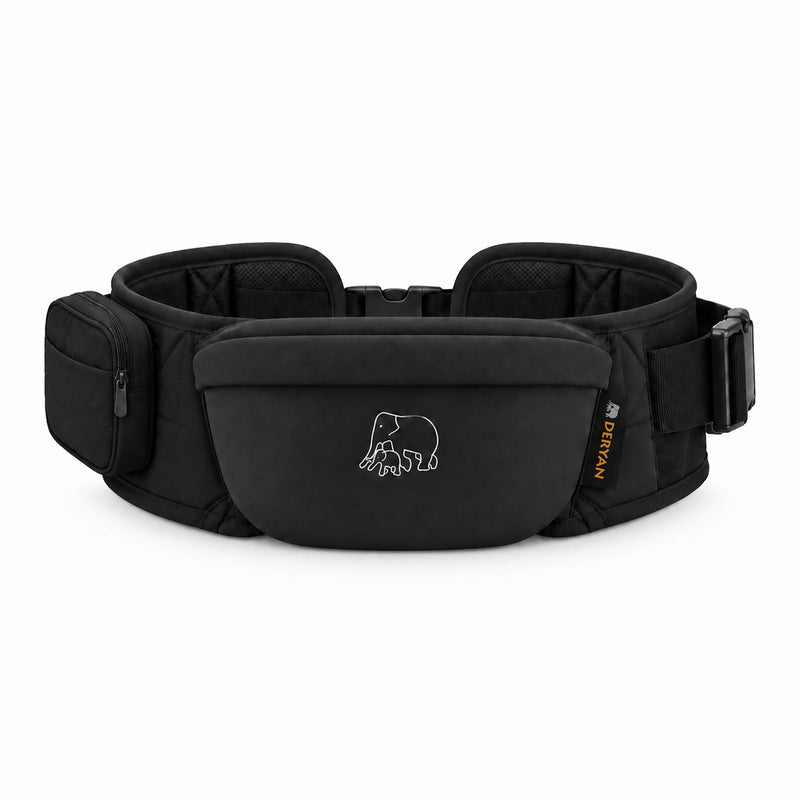 Deryan pack basic heupdrager - baby peuter heupzitje - draagzak zwart