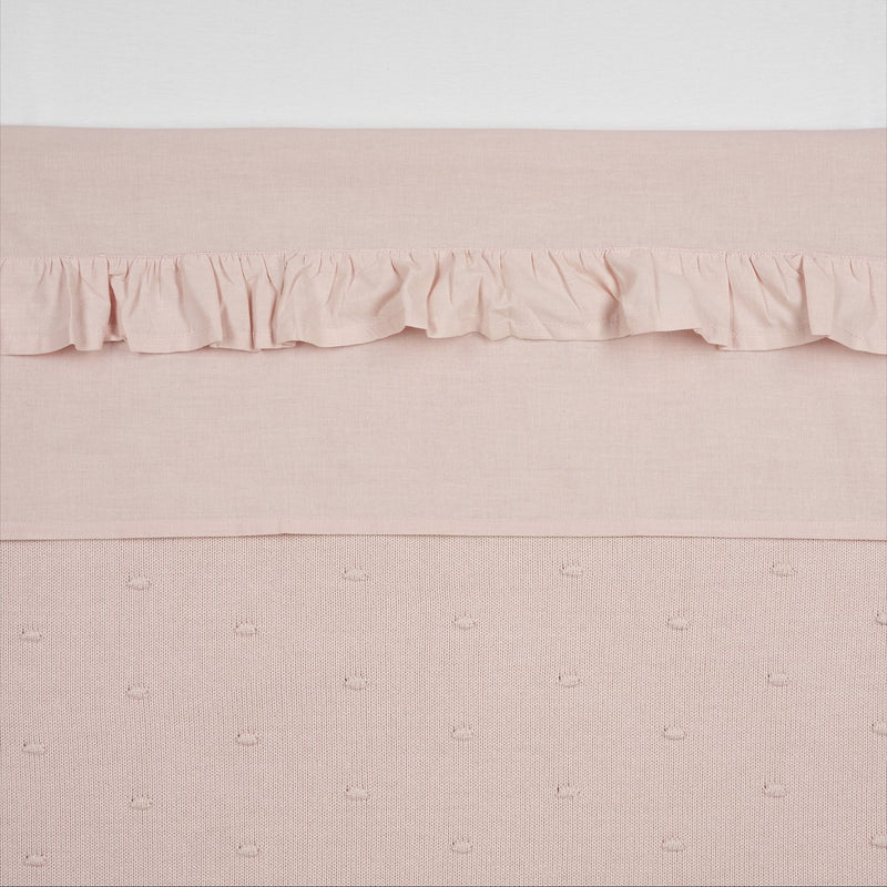 Meyco baby ruffle ledikant laken - soft pink - 100x150cm - 0.3 tog