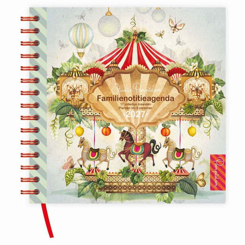 Comello studio pompidom 17-maands familienotitie-agenda 6-pers.(zachte kaft) carousel 2027