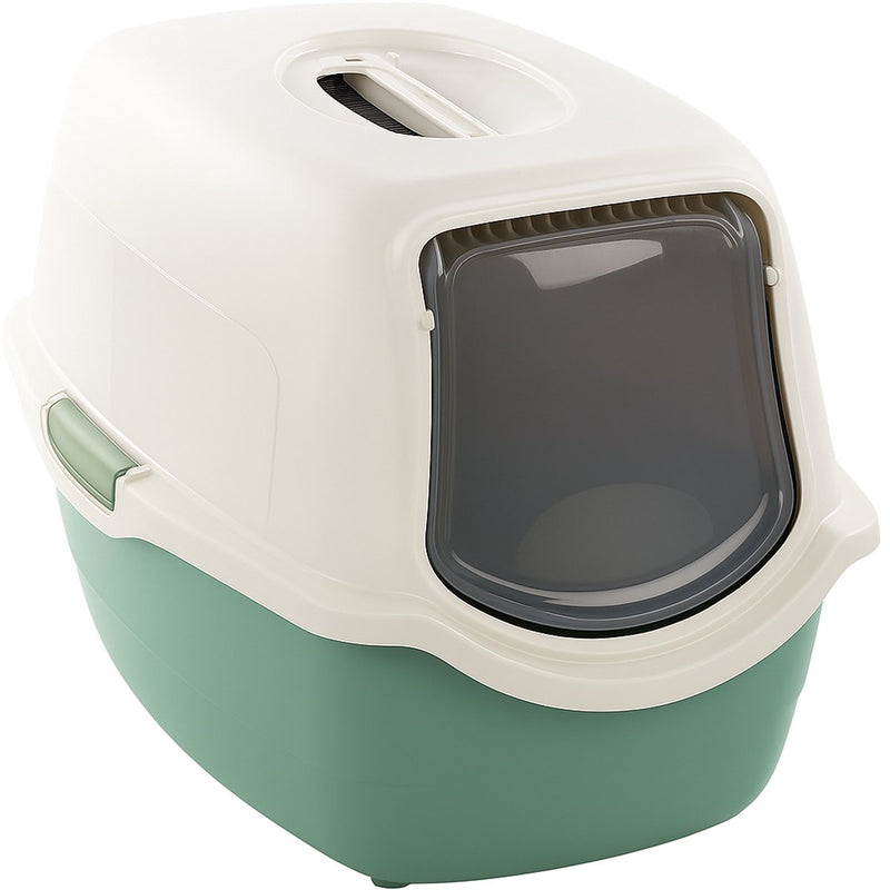 Flamingo kattenbak – katten toilet met filter – gesloten kattenhuis kattenbak – kittentoilet groen – 57x39x41 cm