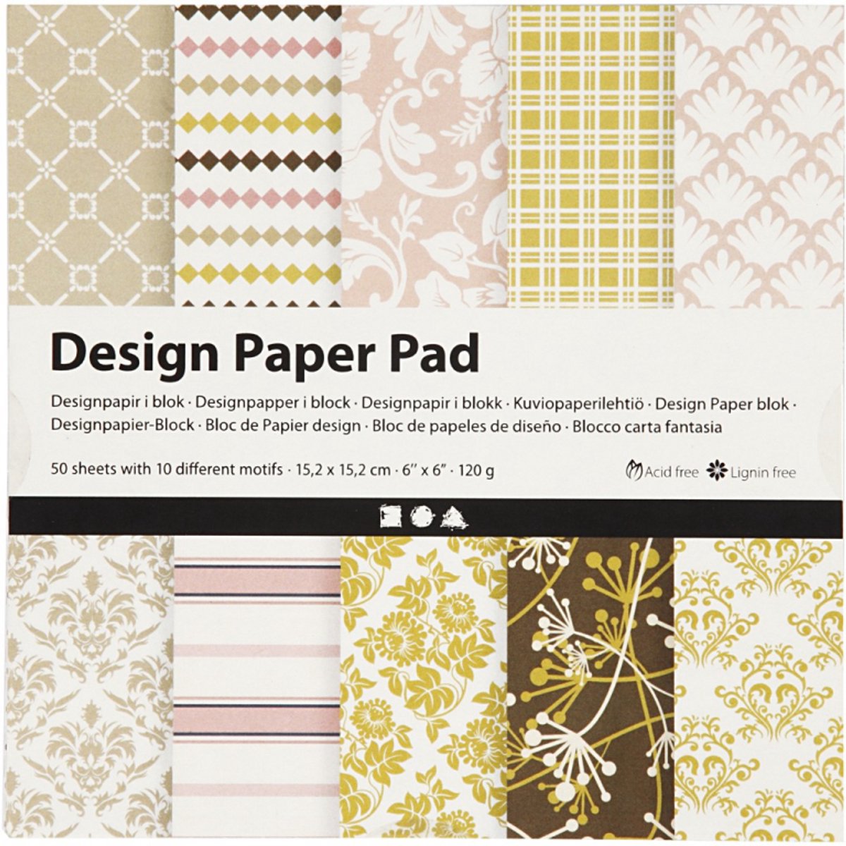 Creativ company cc design papier blok 15,2x15,2 cm 50 vel
