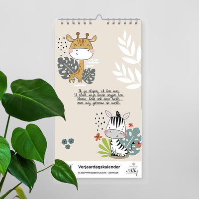 Merkloos sans marque verjaardagskalender 'ik ga slapen, ik ben moe'