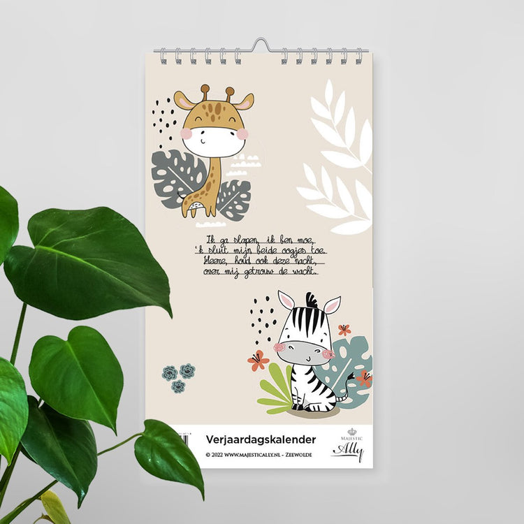 Merkloos sans marque verjaardagskalender 'ik ga slapen, ik ben moe'