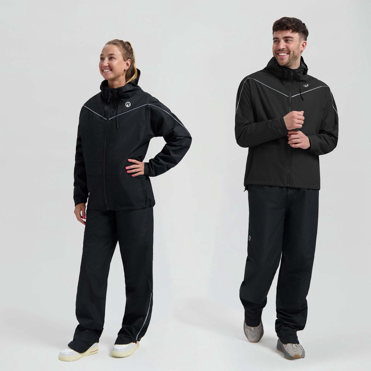 Rogelli commuter essential dames en heren regenpak - zwart