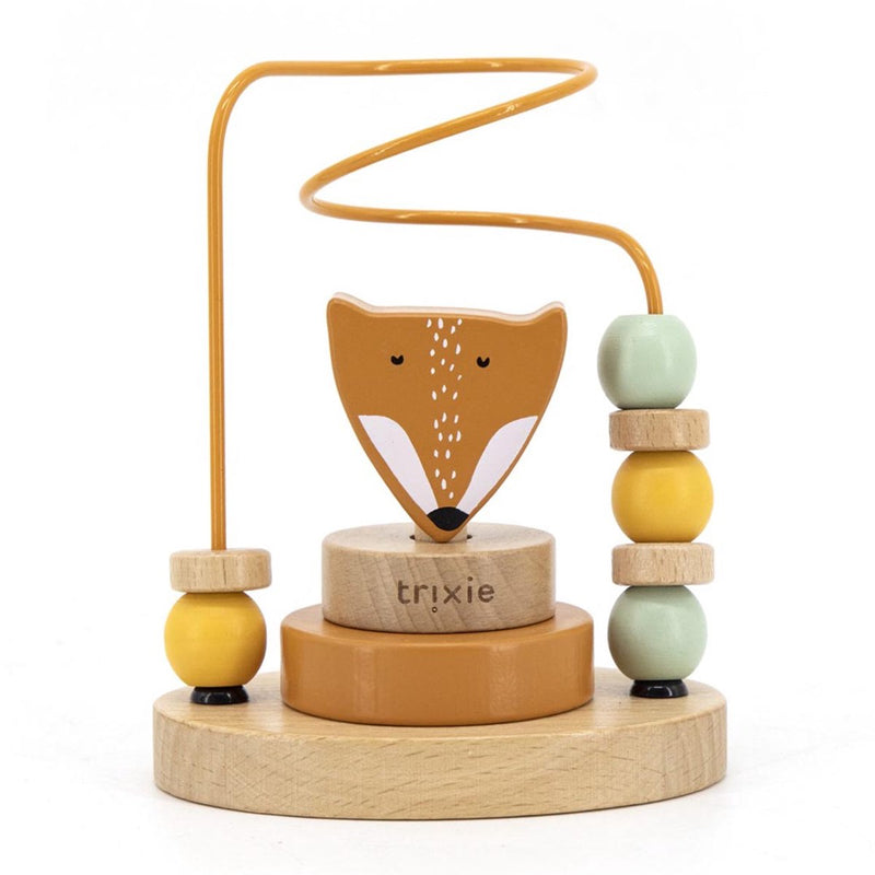 Trixie houten kralenframe - mr. fox - houten bead maze - educatief speelgoed - voor jongens meisjes - vos