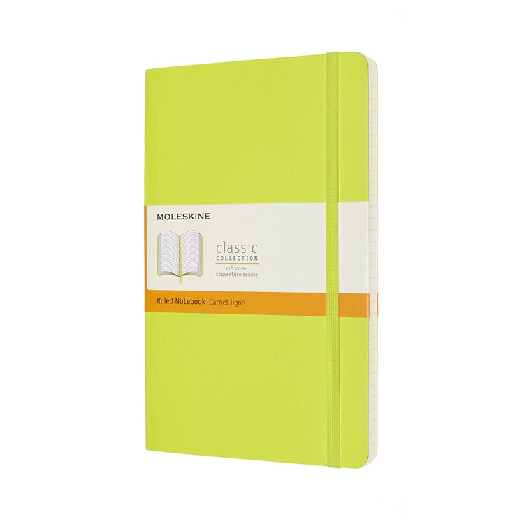Moleskine classic notitieboek - large - softcover - gelinieerd - citroen groen