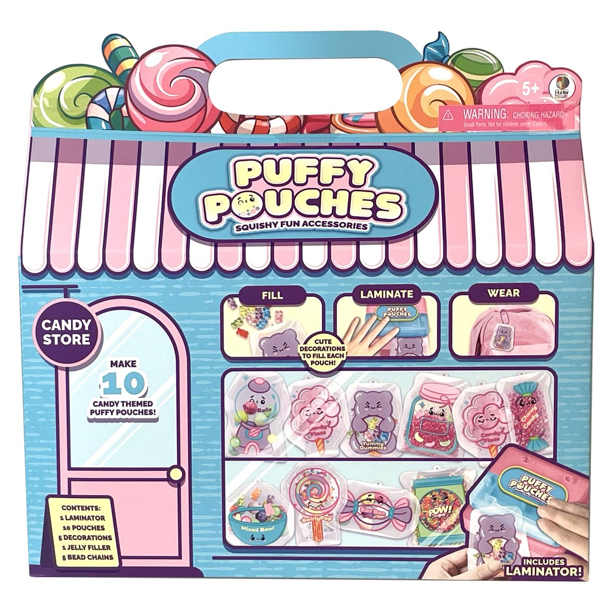 Puffy pouches - themed sets - candy store