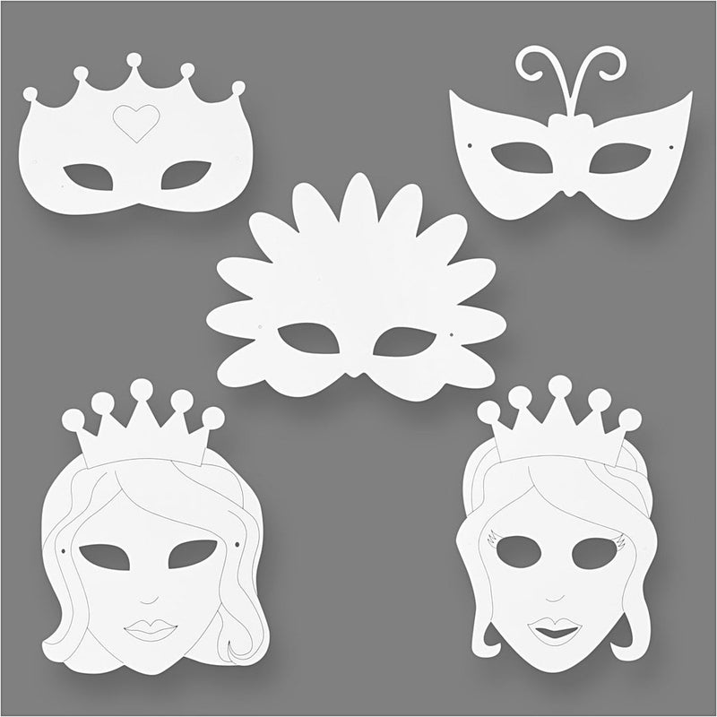 Teach me creotime sprookjesmaskers wit h: 13,5-25 cm b: 17-25 cm