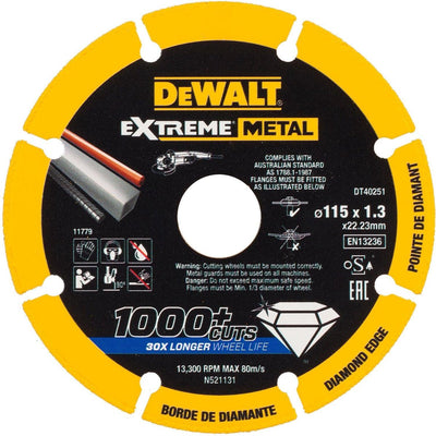 Dewalt 115mm extreme™ metal diamant doorslijpschijf - dt40251