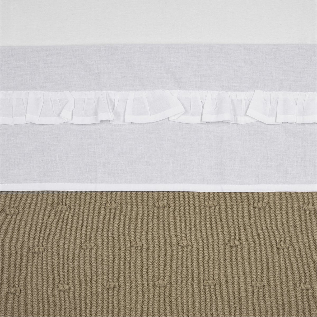 Meyco baby ruffle ledikant laken - white - 100x150cm - 0.3 tog