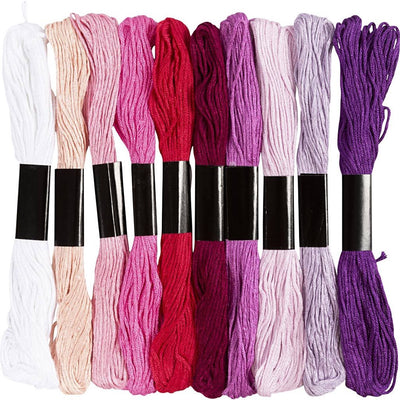 Creativ company cc borduurgaren paars roze harmonie 10 kleuren van elk 8m