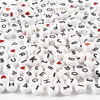 Creativ company plastic letterkralen 7 mm wit 200gr