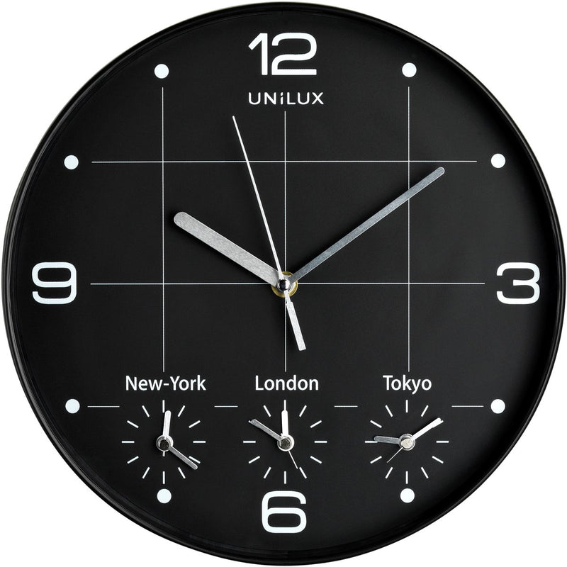 Unilux on time klok - metallic grijs wit