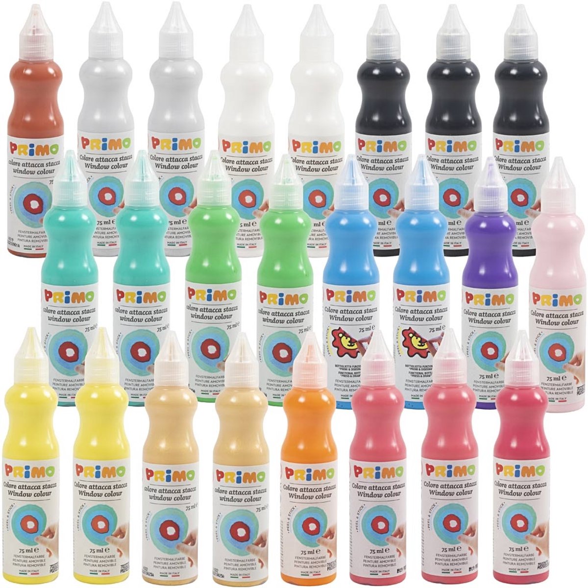 Primo raamverf - verf voor ramen - verschillende kleuren - 24x75ml