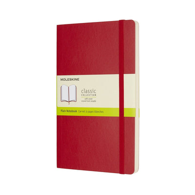 Moleskine classic notitieboek - large - softcover - blanco - rood