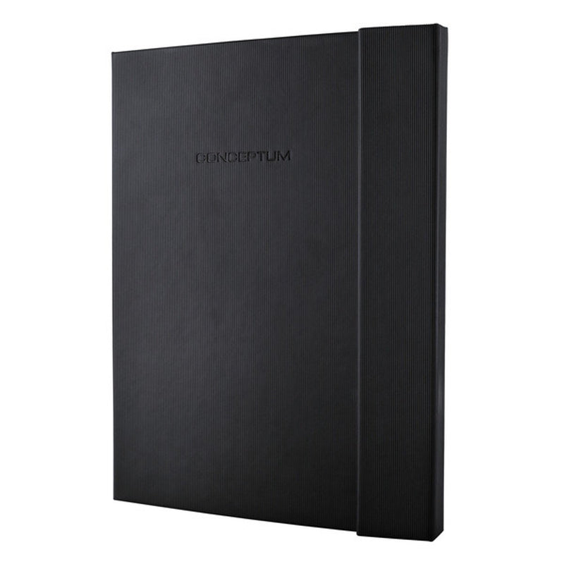 Sigel notitieboek - conceptum pure - a4+ - zwart - hardcover - 194 pagina's - 80 grams - ruit - met magneetsluiting - si-co141