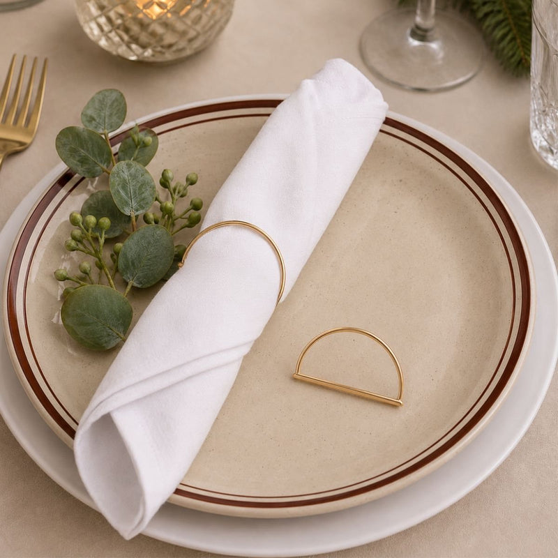 Alpina servetringen goud – 4-delige set – metalen servetring – tafeldecoratie