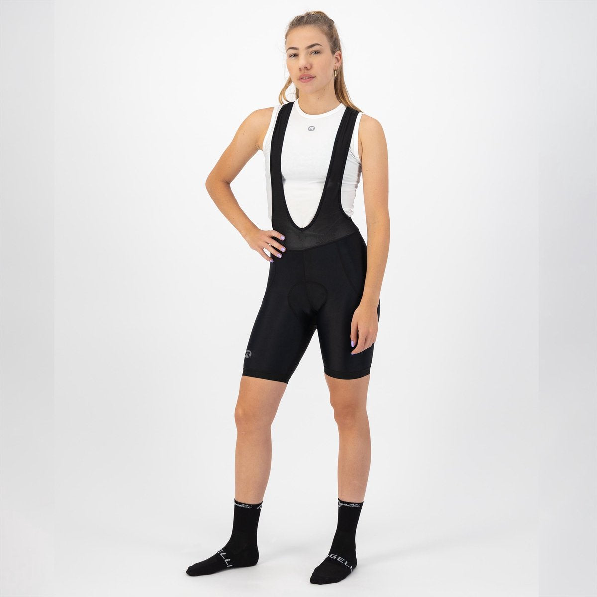 Rogelli core dames korte fietsbroek - bretels - zeem - zwart
